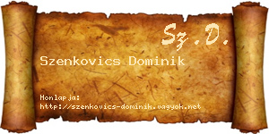 Szenkovics Dominik névjegykártya